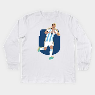 Angel Di Maria, Argentina vs France WC Final 2022 Collage Kids Long Sleeve T-Shirt